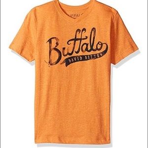 Buffalo David Bitton-Buffalo orange Heather navy print shortsleeved shirt-M NWT